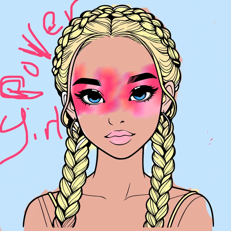 realistic girl with braids