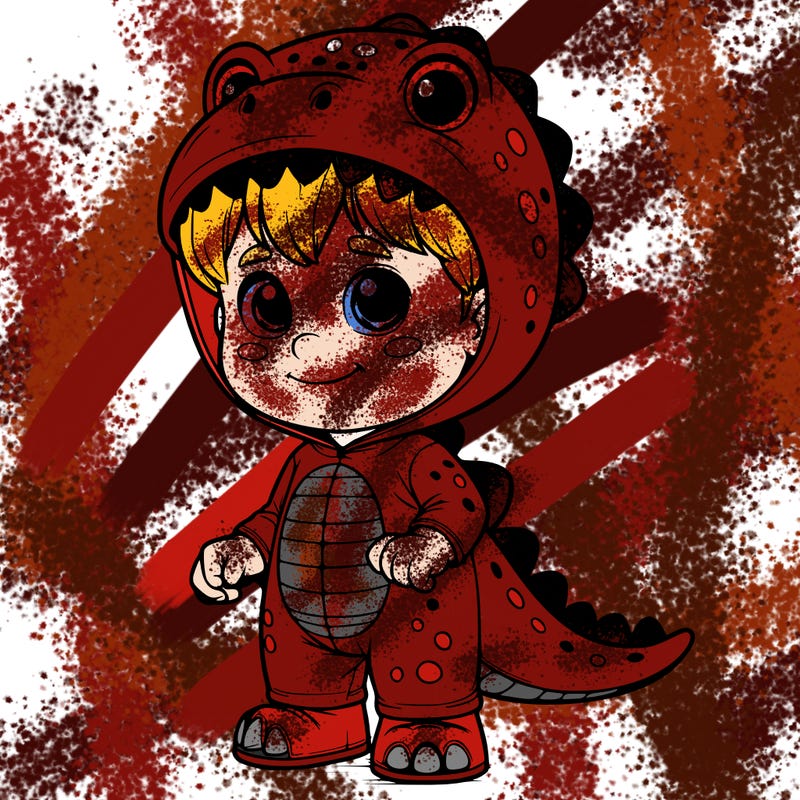 realistic boy in dinosaur costume