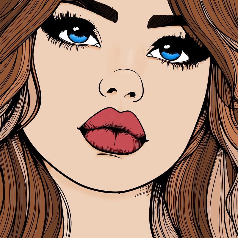 really realistic girl with lips