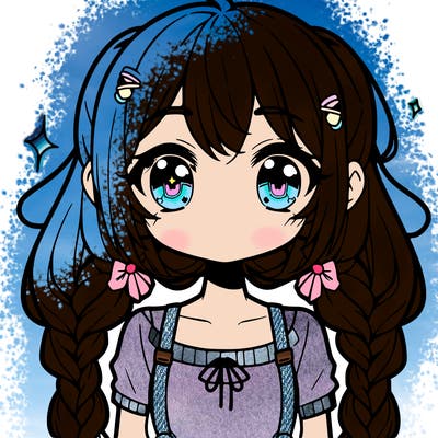 a anime girl with two cute braids