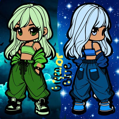 girl in crop top and baggy pants