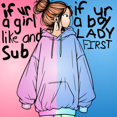realistic girl with a oversized sweatshirt on and a bun