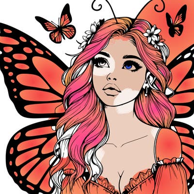 butterfly fairy realistic girl
