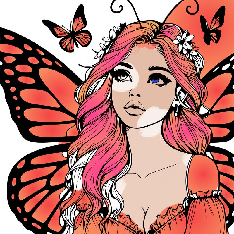 butterfly fairy realistic girl