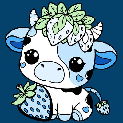 cute strawberry cow