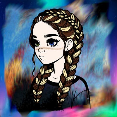 realistic girl with braids