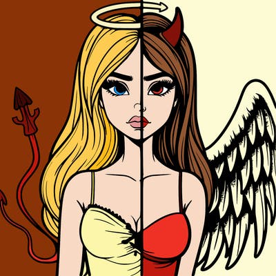 devil vs angel realistic girl