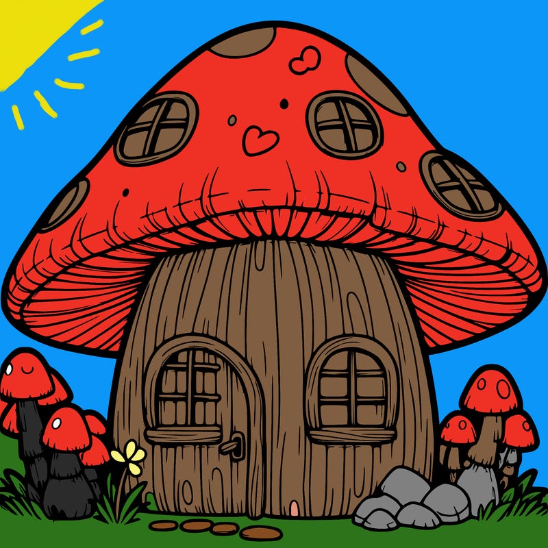 realistic mushroom house 🍄