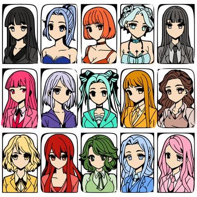 girls that look diffrent anime