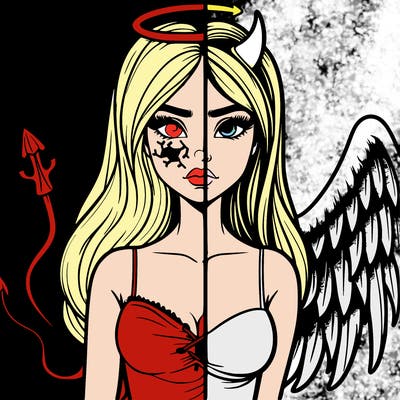 devil vs angel realistic girl