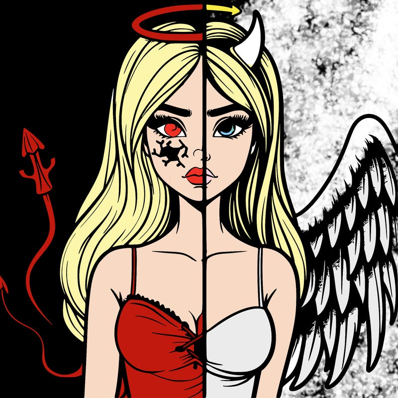 devil vs angel realistic girl