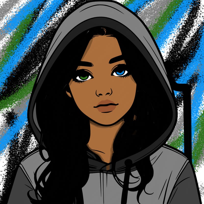 realistic girl with a hoodie