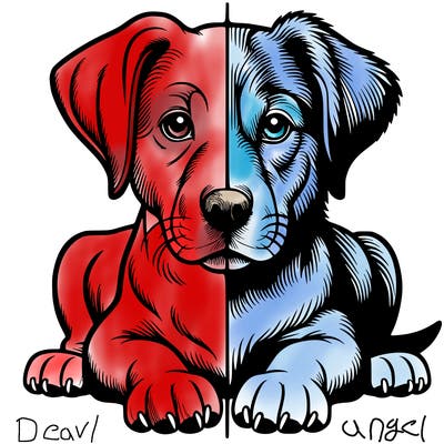 realistic dog split picture