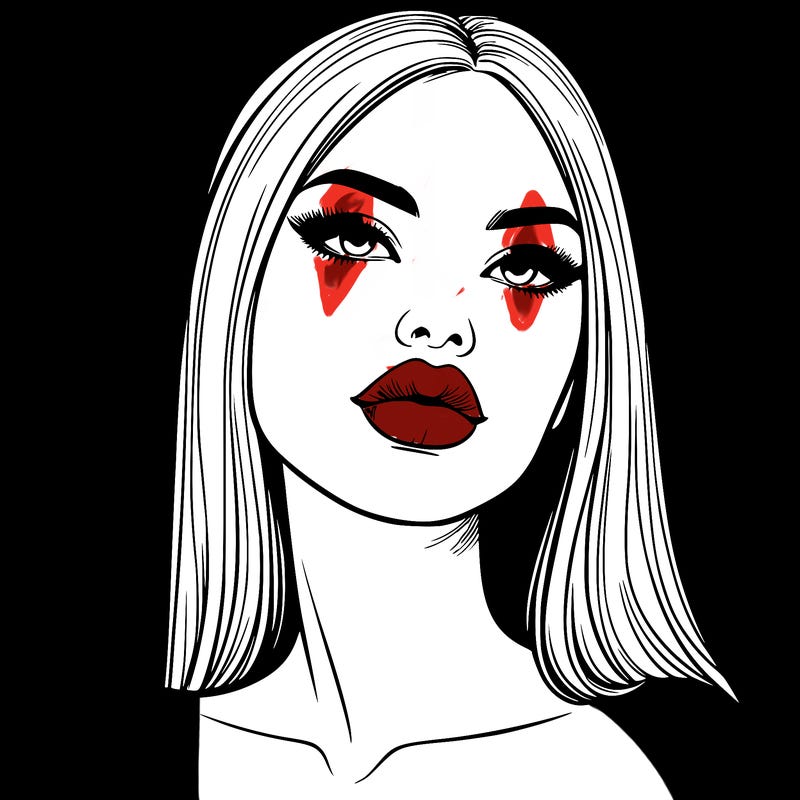 realistic woman with full lips