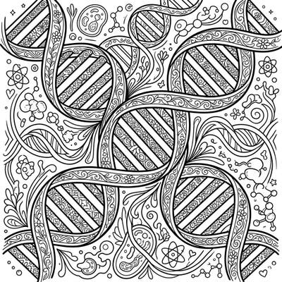 Dive into the fascinating world of genetics with this highly detailed DNA Helix Spirals coloring page. Designed for adults, it offers a challenging yet rewarding artistic escape for mindfulness and relaxation.