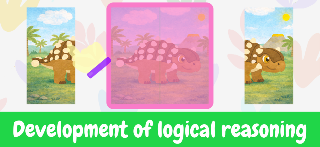 Dino Friends - Toddler Games - Juego de rompecabezas de dinosaurios para niños pequeños para desarrollar el razonamiento lógico
