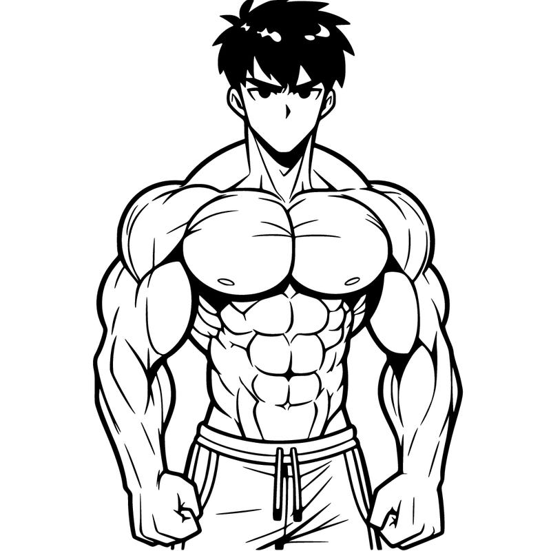muscular anime man
