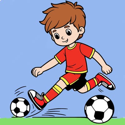 boy playing soccer