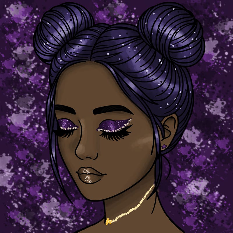 woman with hair buns