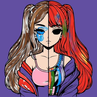 realistic girl split