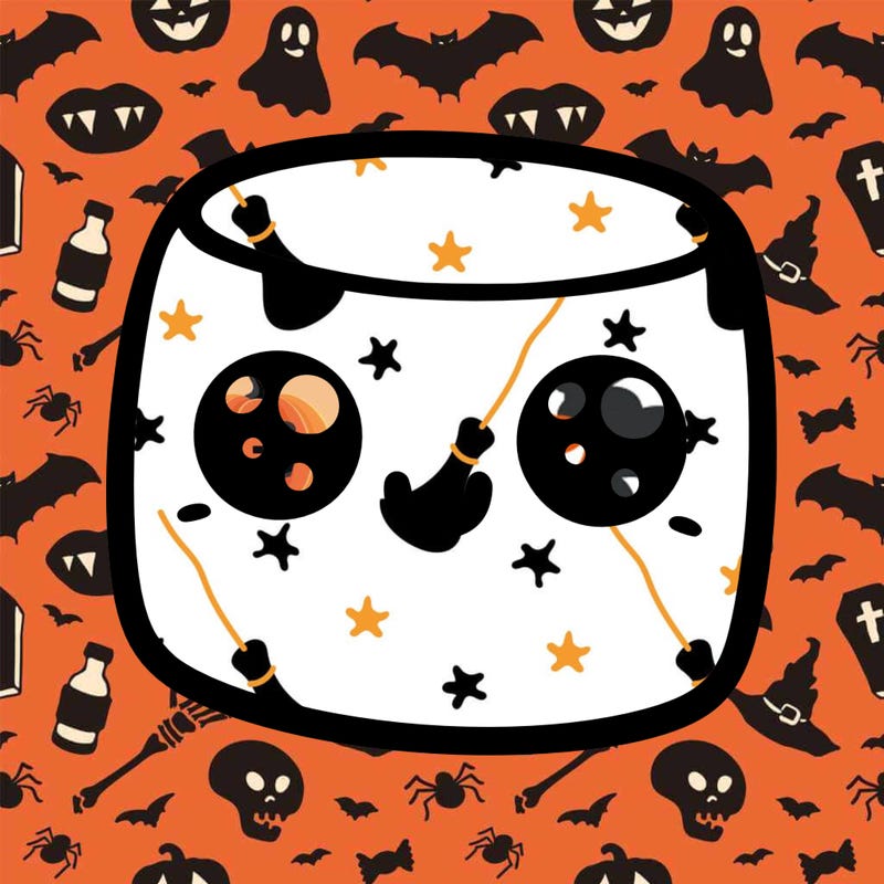 marshmallow with cute eyes