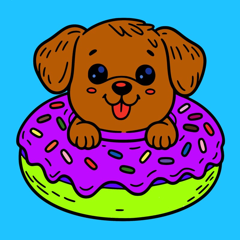 dog in a donut