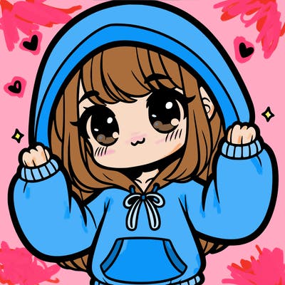 girl in a large cute hoodie