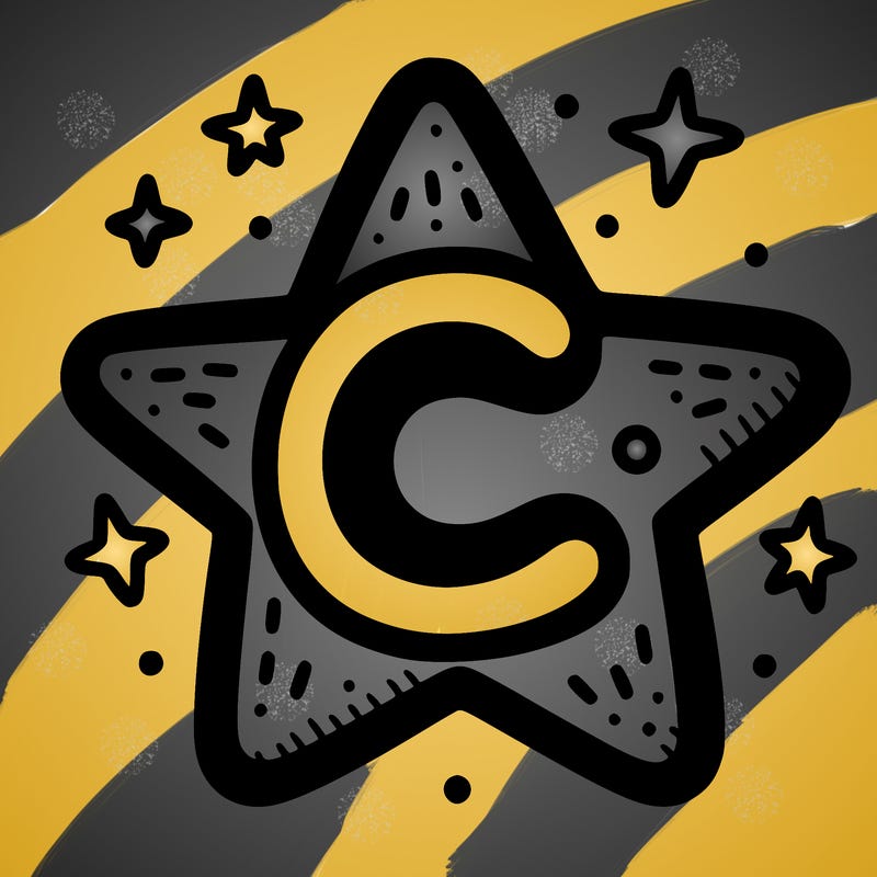 a star with a "c" on it