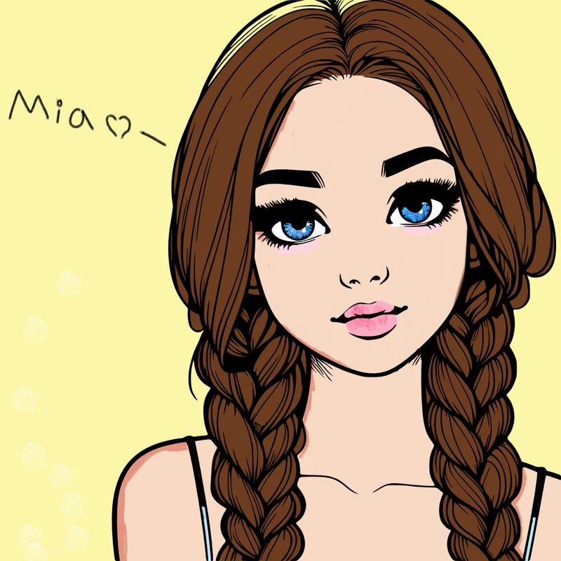 realistic girl with braids