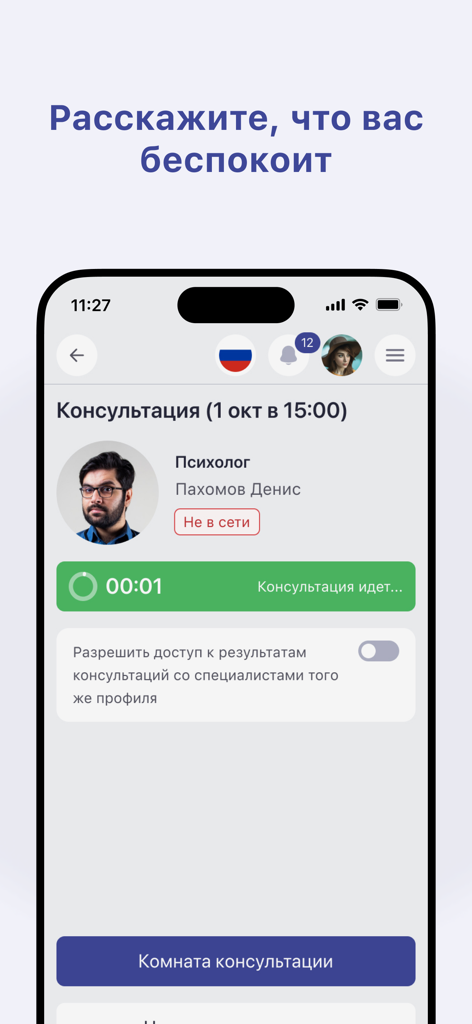 Понимаю 2.0 - Понимаю 2.0アプリで心理学者とのオンライン相談インターフェース