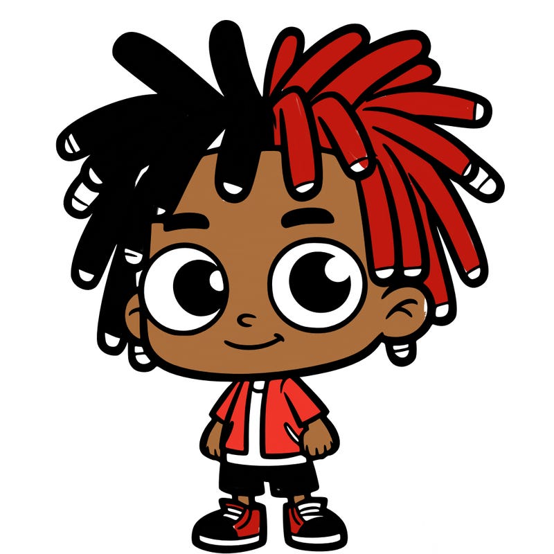 cartoon boy with dreads