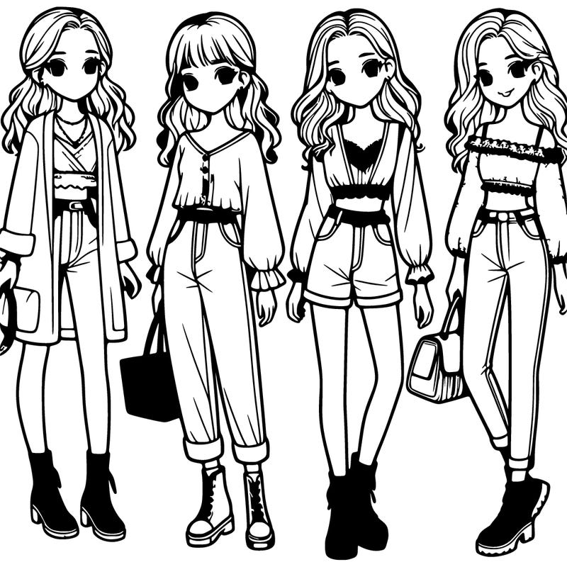 4 realistic girls with fashion