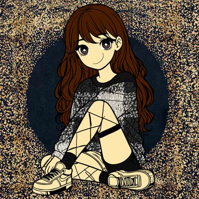 girl sitting realistic