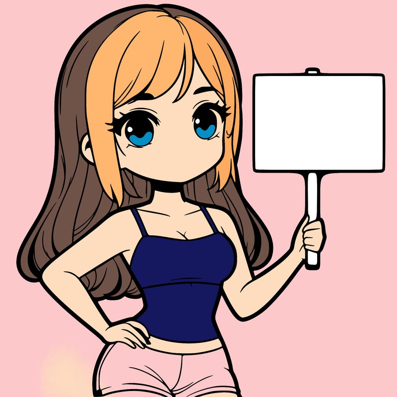 girl in a cute crop top holding a blank sign