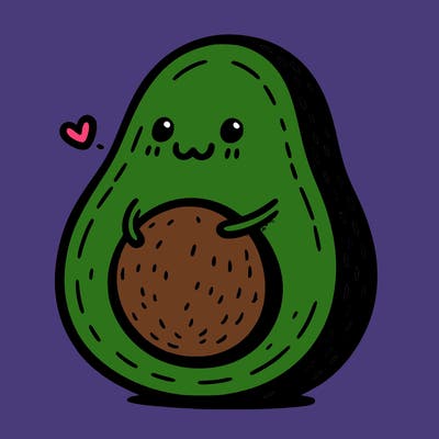 an avocado hugging an avocado
