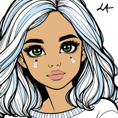 realistic girl whith cute eyes