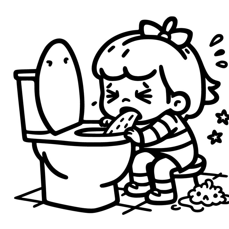 girl throwing up in the toilet