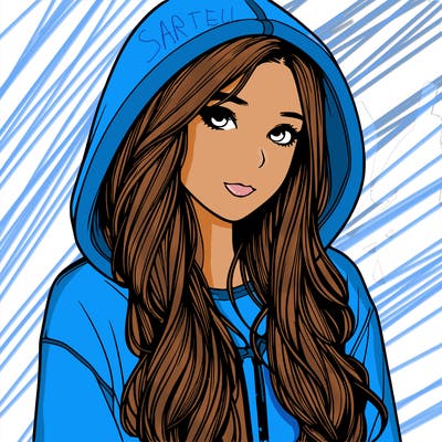 realistic girl with hoodie