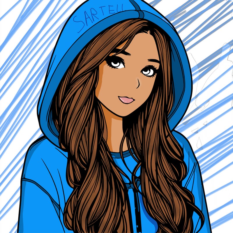 realistic girl with hoodie
