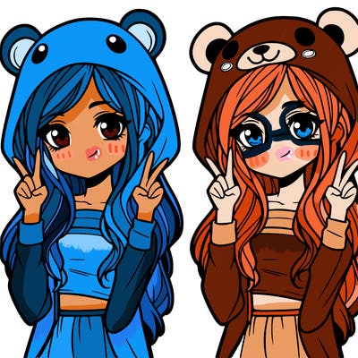 teen girl in animal costume