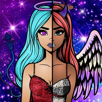 devil vs angel realistic girl