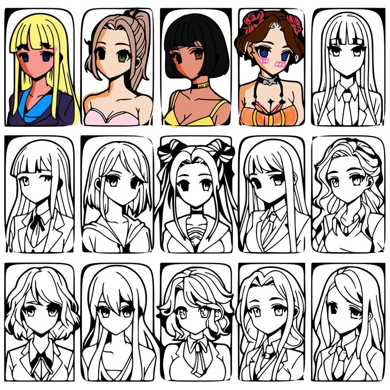 girls that look diffrent anime