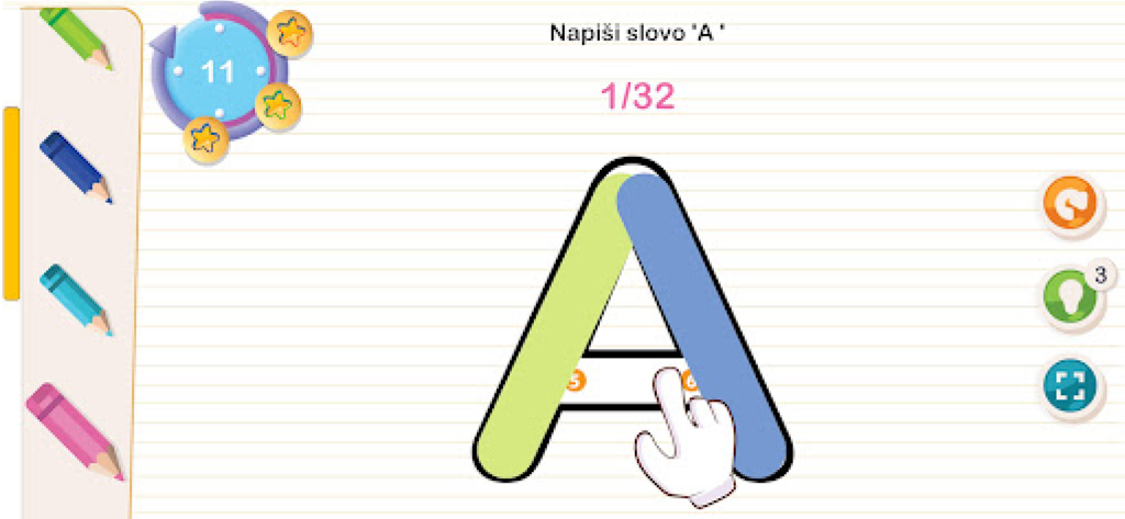 Koko i Poko - Trazando la letra A en la aplicación móvil educativa Koko i Poko