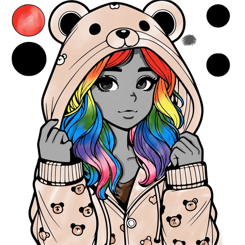 realistic girl in a animal pjs hoodie