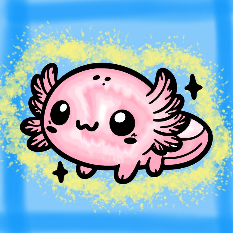cute easy baby axolotl