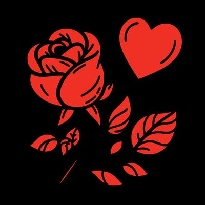 rose and heart
