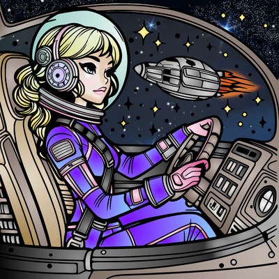woman in spaceship