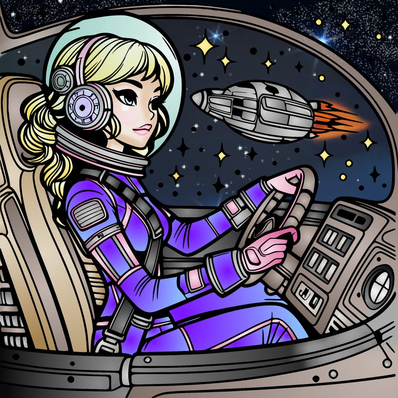 woman in spaceship