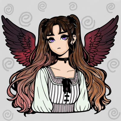 realistic girl with wings
