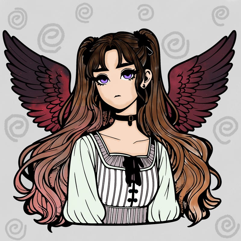 realistic girl with wings
